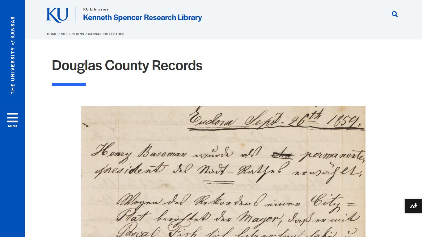 Douglas County Records | Kenneth Spencer Research Library